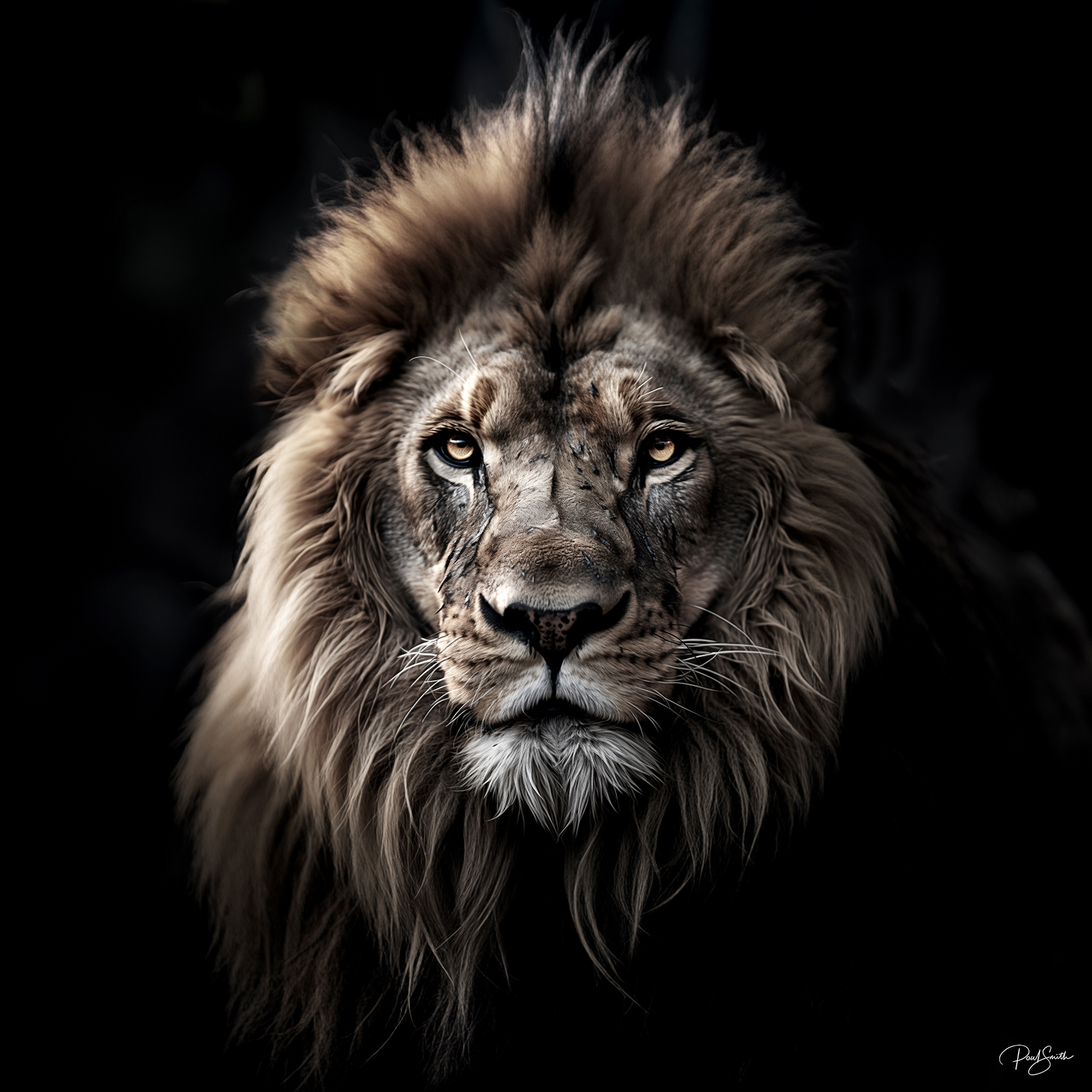 moody image of a Lions head